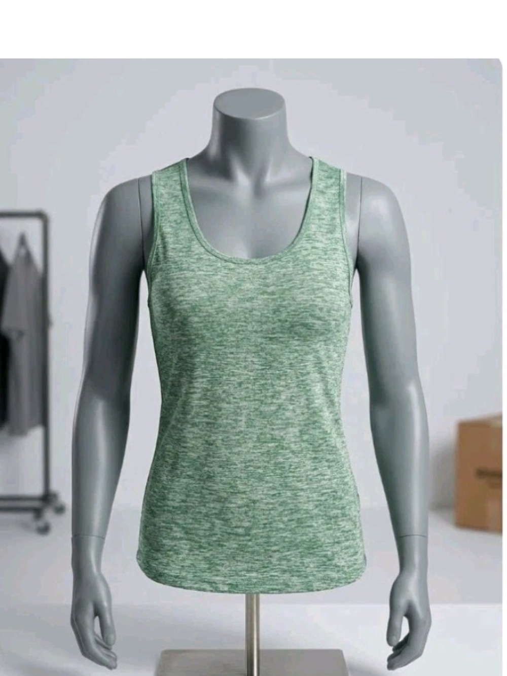 Heathered Green Scoop Neck Tank Top